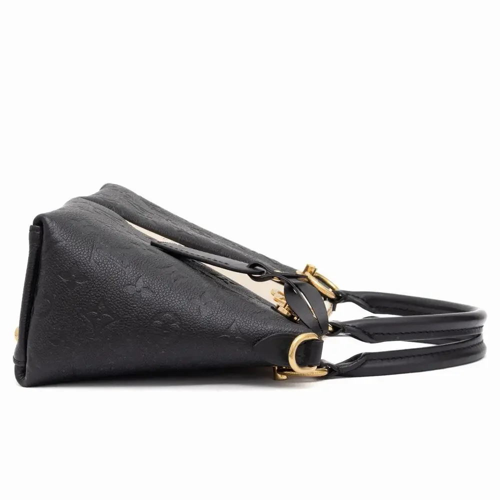 LOUIS VUITTON Empreinte V Satchel Tote BB Black Creme 2 Way Bag Purse Authentic